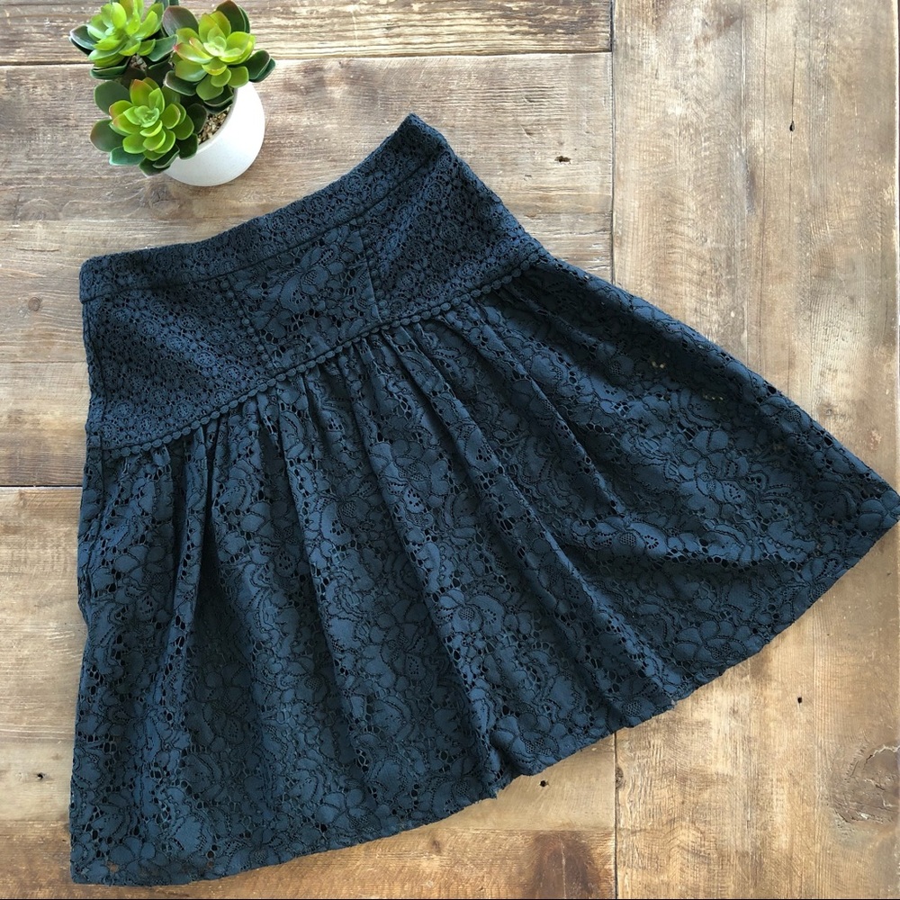 Sz OO Loft Black Lace Skirt NEW - Picture 1 of 10